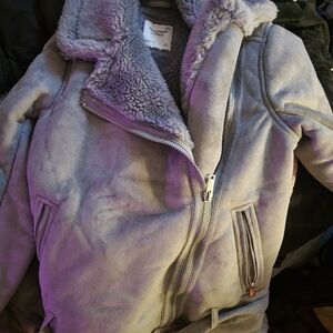 Gray Faux Shearling Jacket